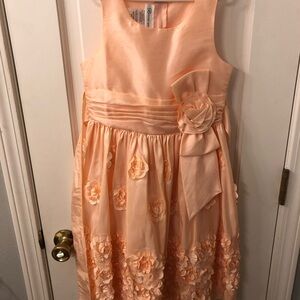 Peach Floral Kids Dress